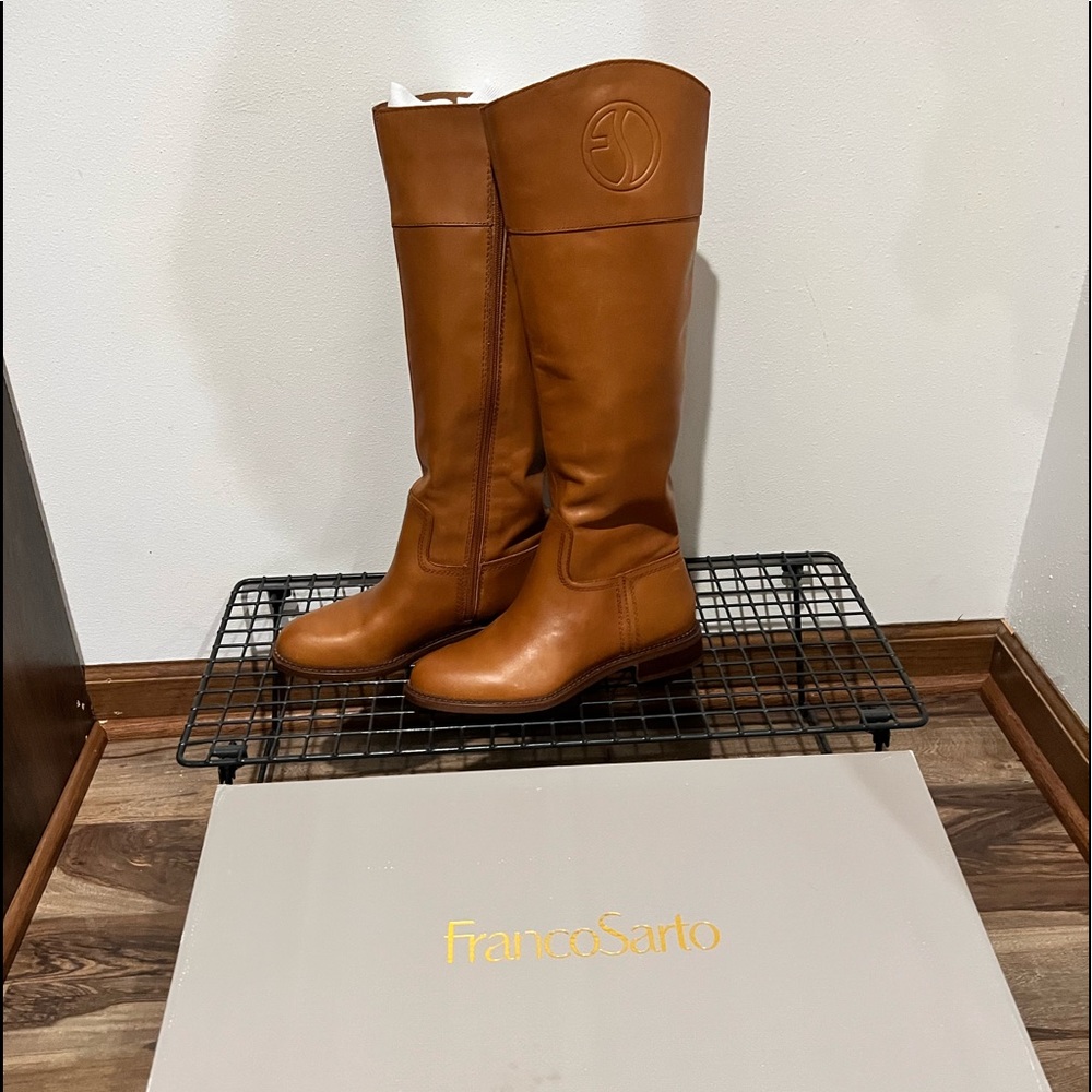 Franco Sarto Women's Hudson Knee High Boot, Cognac, 6 M US